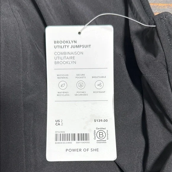 ATHLETA BROOKLYN UTILITY JUMPSUIT BLACK - 2 - Picture 4 of 5